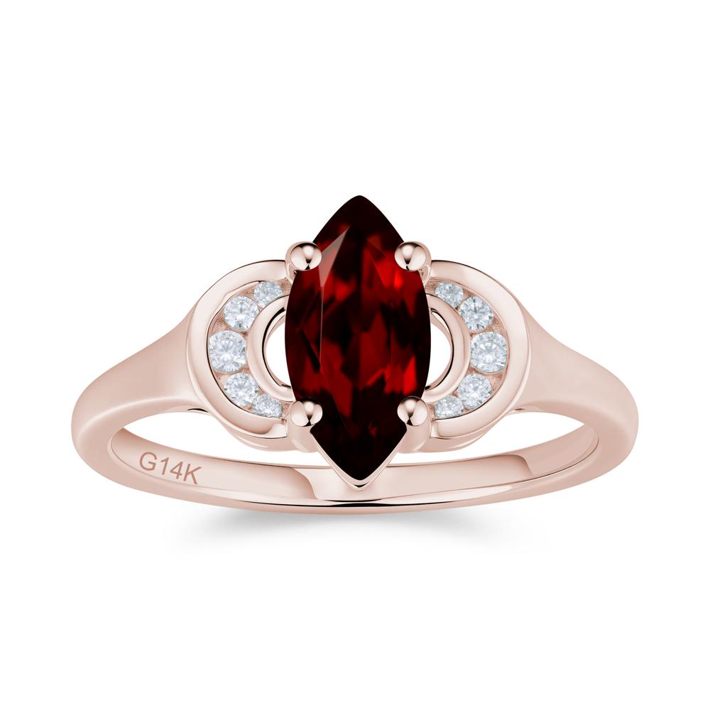 Romantic Lunar Halo Marquise Mystic Topaz Ring for Her - LUO Jewelry #gemstone_Garnet