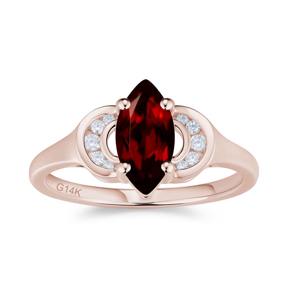 Romantic Lunar Halo Marquise Mystic Topaz Ring for Her - LUO Jewelry #gemstone_Garnet