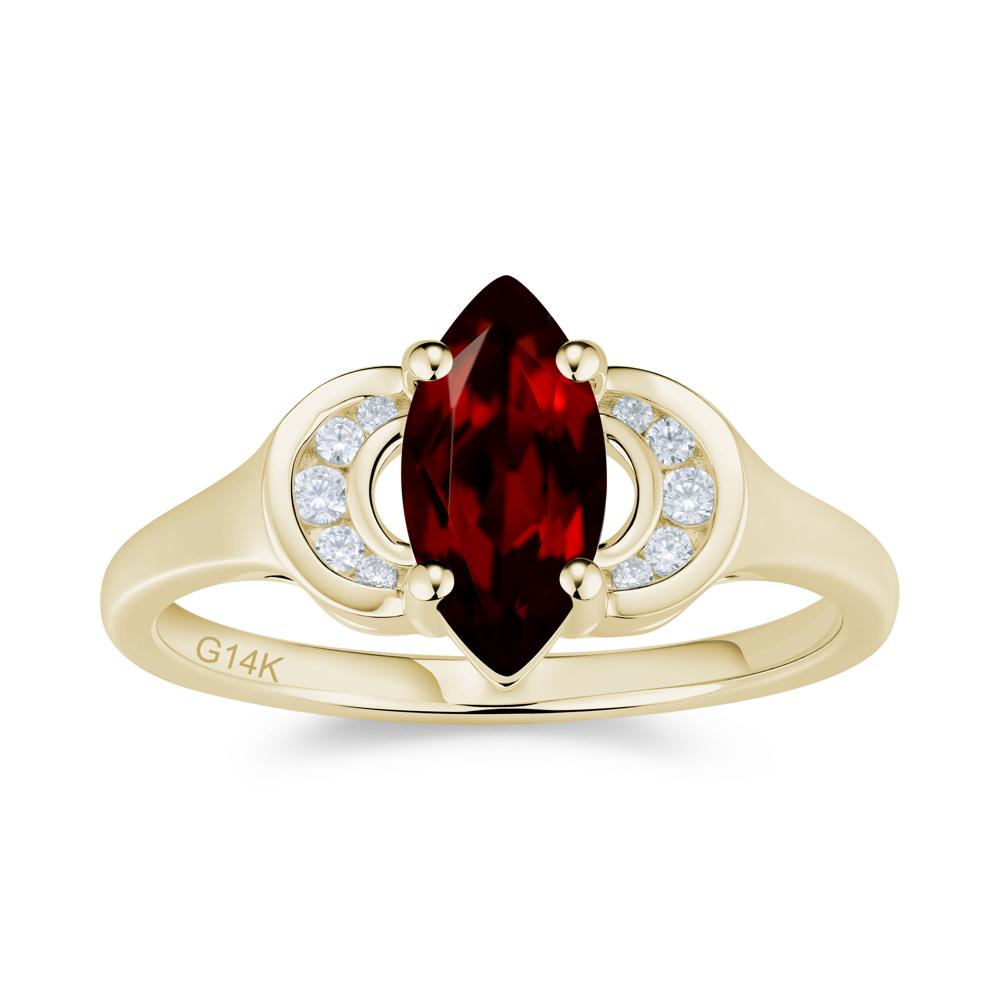 Romantic Lunar Halo Marquise Mystic Topaz Ring for Her - LUO Jewelry #gemstone_Garnet