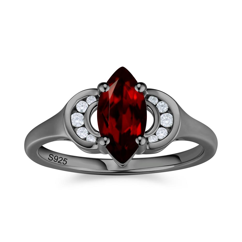 Romantic Lunar Halo Marquise Mystic Topaz Ring for Her - LUO Jewelry #gemstone_Garnet