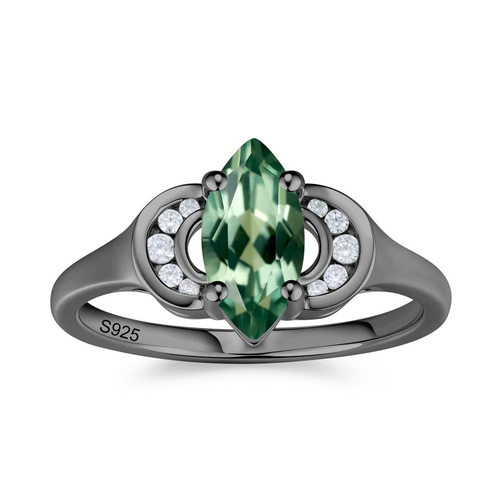 Romantic Lunar Halo Marquise Mystic Topaz Ring for Her - LUO Jewelry #gemstone_Green Sapphire