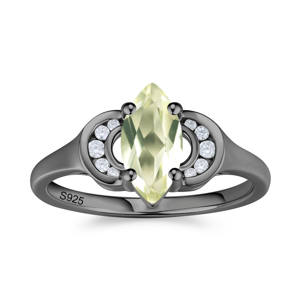 Romantic Lunar Halo Marquise Mystic Topaz Ring for Her - LUO Jewelry #gemstone_Lemon Quartz