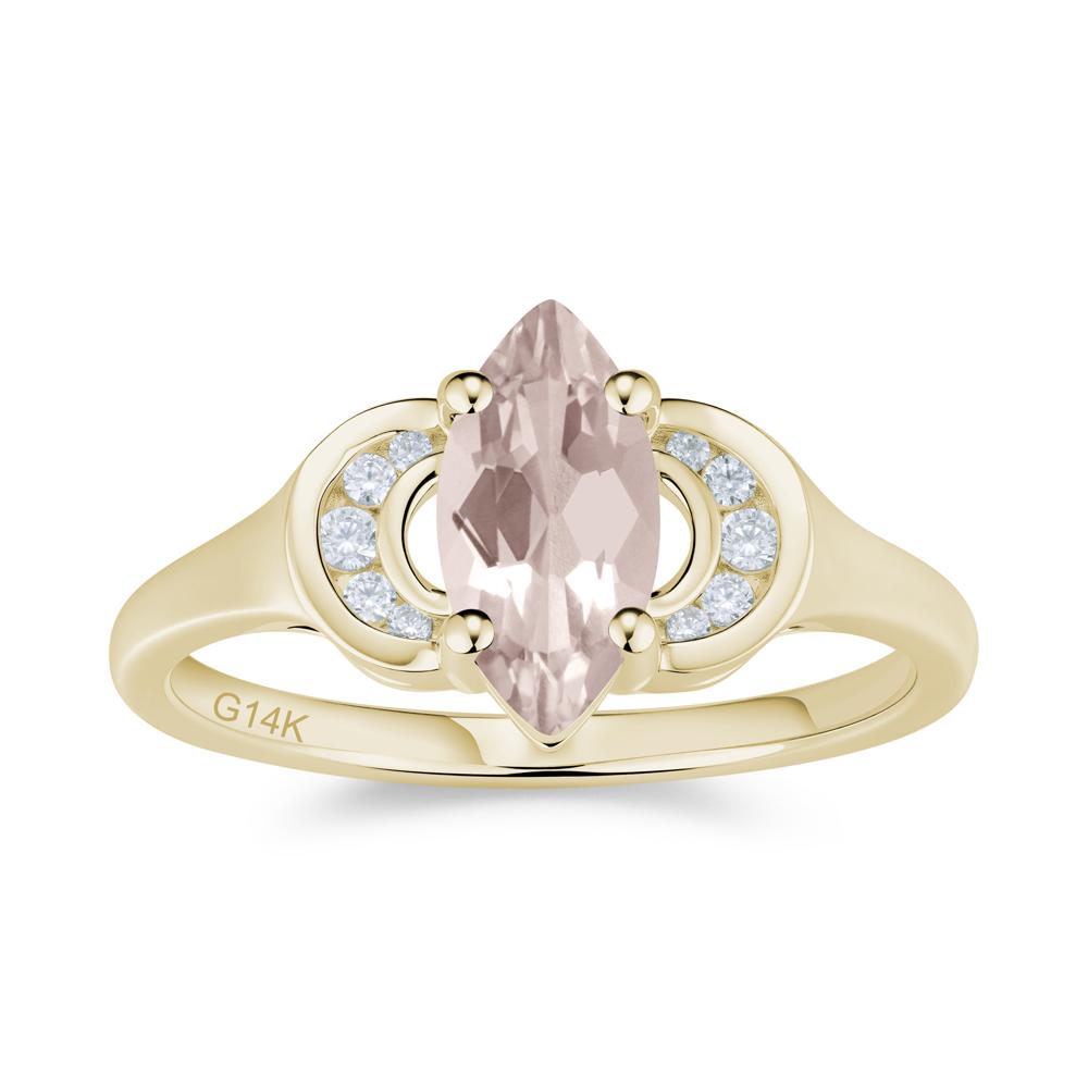 Romantic Lunar Halo Marquise Mystic Topaz Ring for Her - LUO Jewelry #gemstone_Morganite