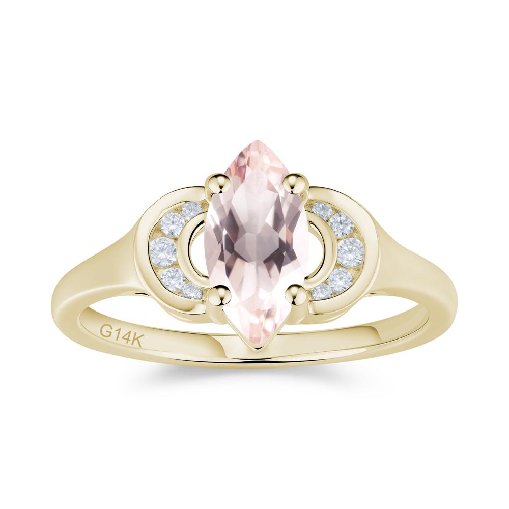 Romantic Lunar Halo Marquise Mystic Topaz Ring for Her - LUO Jewelry #gemstone_Morganite