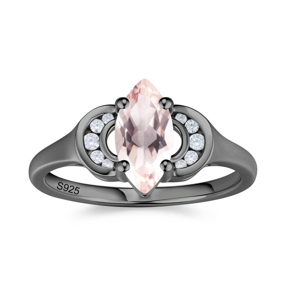 Romantic Lunar Halo Marquise Mystic Topaz Ring for Her - LUO Jewelry #gemstone_Morganite