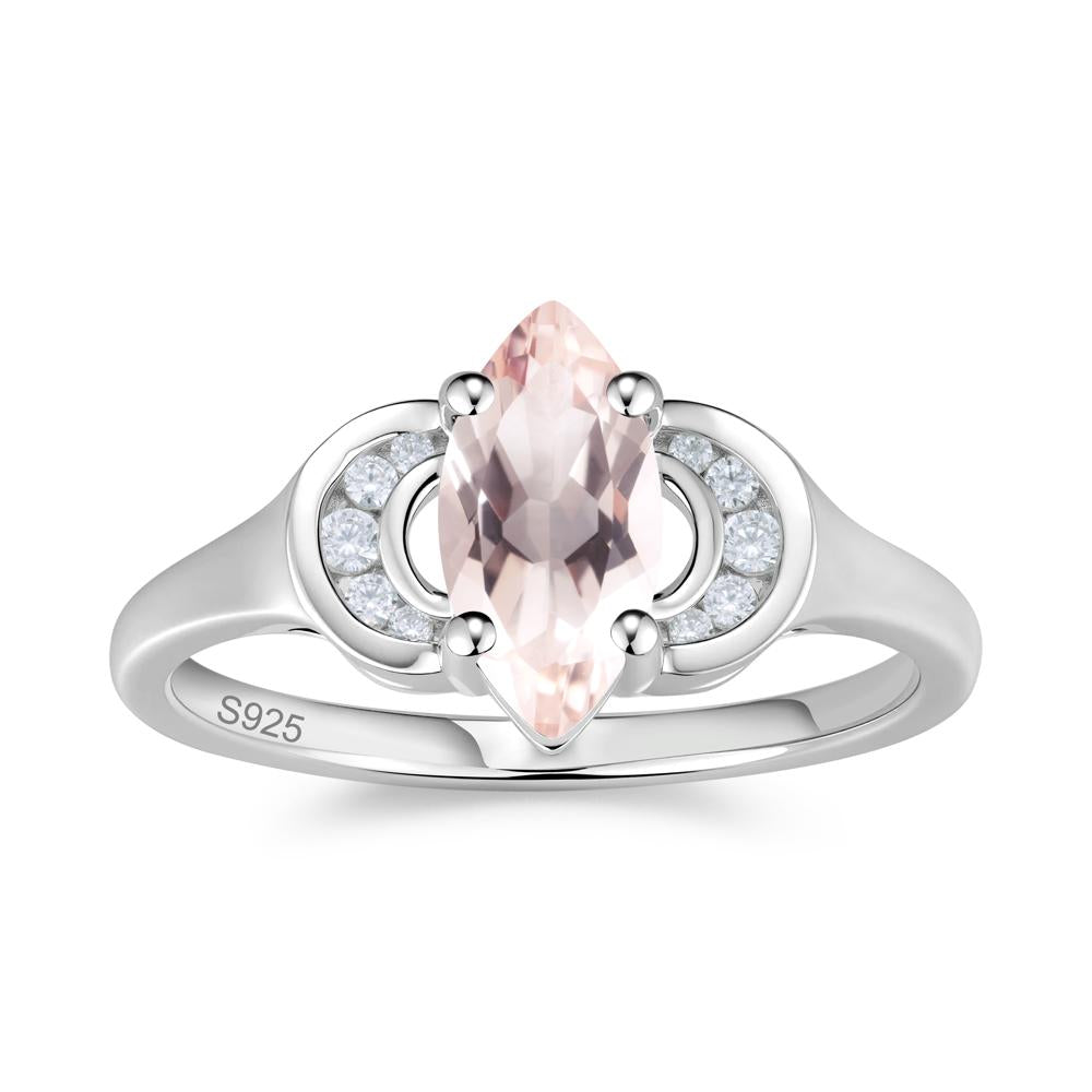 Romantic Lunar Halo Marquise Mystic Topaz Ring for Her - LUO Jewelry #gemstone_Morganite