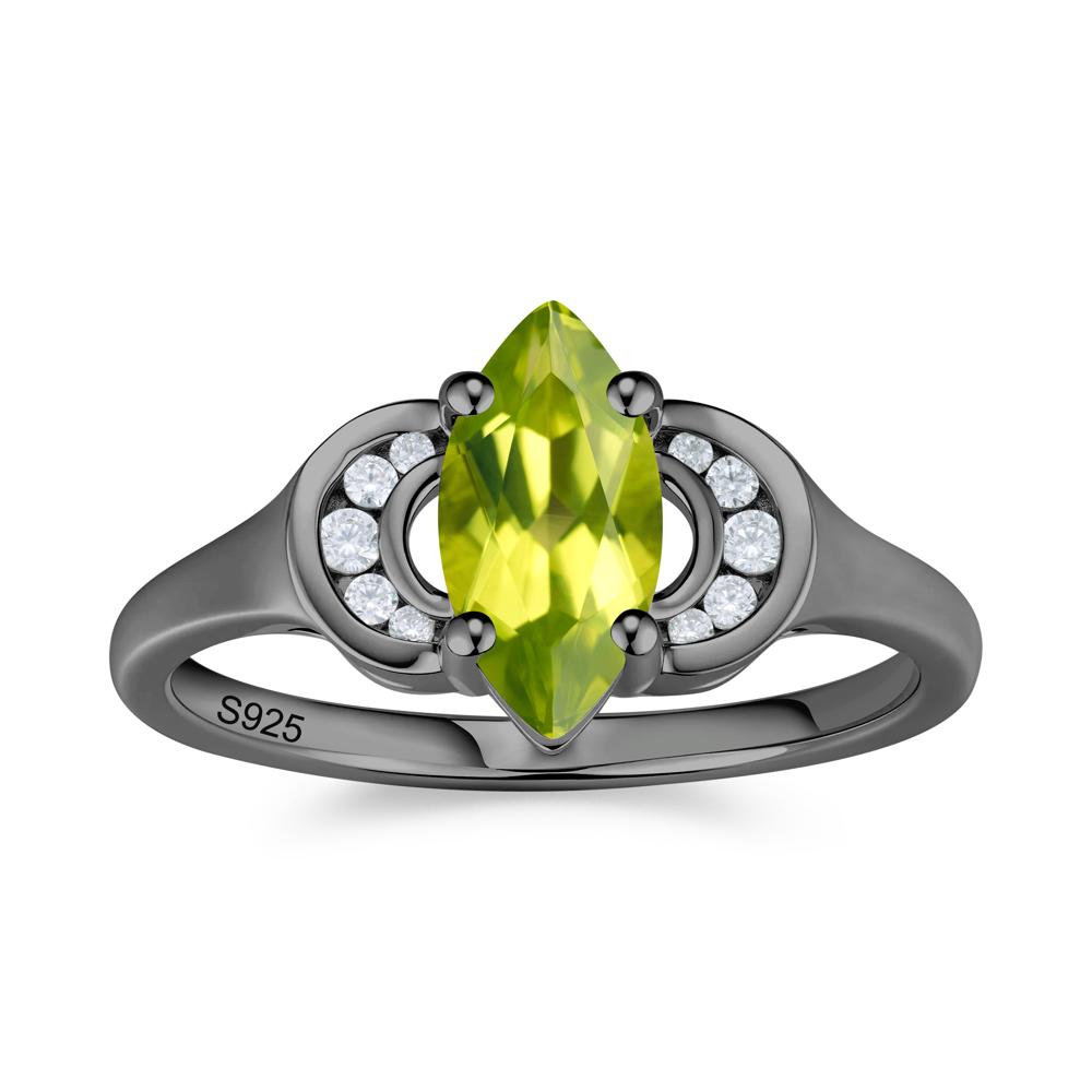 Romantic Lunar Halo Marquise Mystic Topaz Ring for Her - LUO Jewelry #gemstone_Peridot