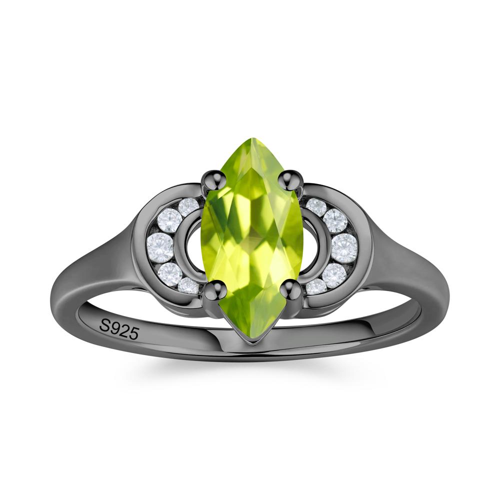 Romantic Lunar Halo Marquise Mystic Topaz Ring for Her - LUO Jewelry #gemstone_Peridot