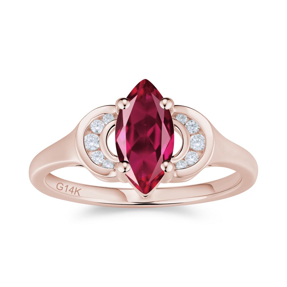 Romantic Lunar Halo Marquise Mystic Topaz Ring for Her - LUO Jewelry #gemstone_Ruby