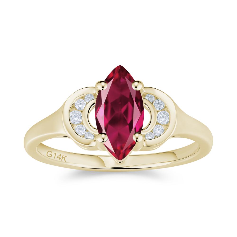 Romantic Lunar Halo Marquise Mystic Topaz Ring for Her - LUO Jewelry #gemstone_Ruby