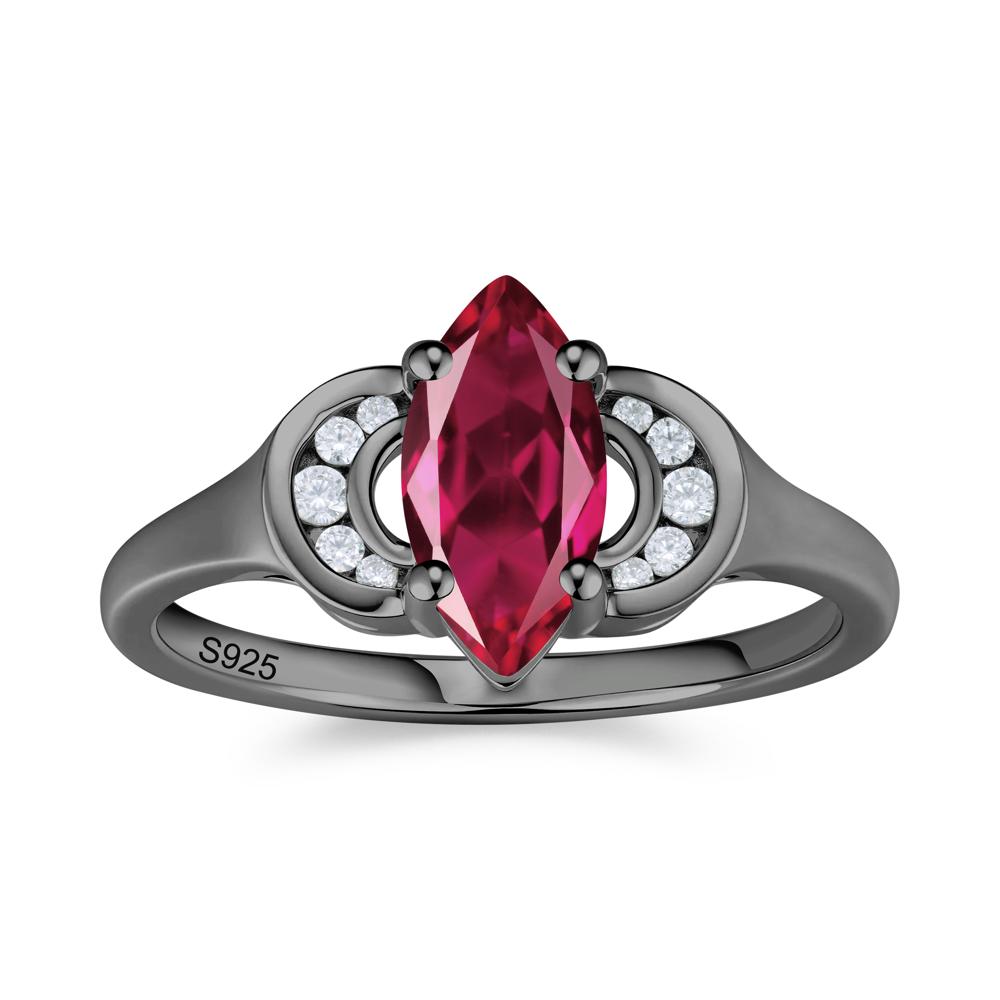 Romantic Lunar Halo Marquise Mystic Topaz Ring for Her - LUO Jewelry #gemstone_Ruby