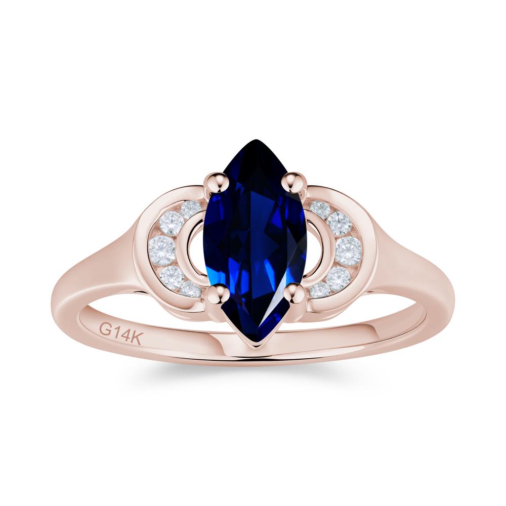 Romantic Lunar Halo Marquise Mystic Topaz Ring for Her - LUO Jewelry #gemstone_Sapphire