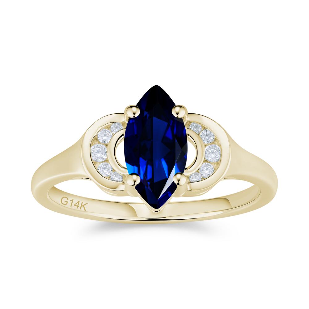 Romantic Lunar Halo Marquise Mystic Topaz Ring for Her - LUO Jewelry #gemstone_Sapphire