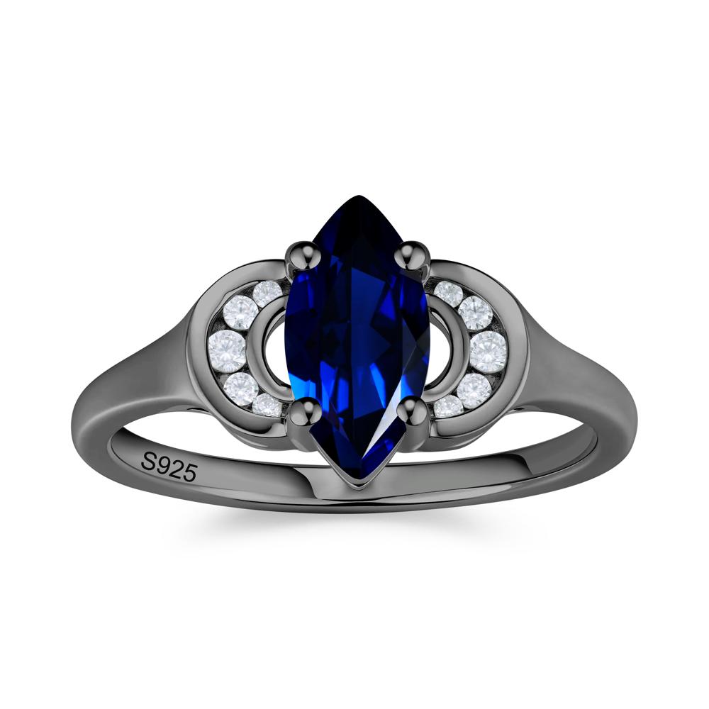 Romantic Lunar Halo Marquise Mystic Topaz Ring for Her - LUO Jewelry #gemstone_Sapphire