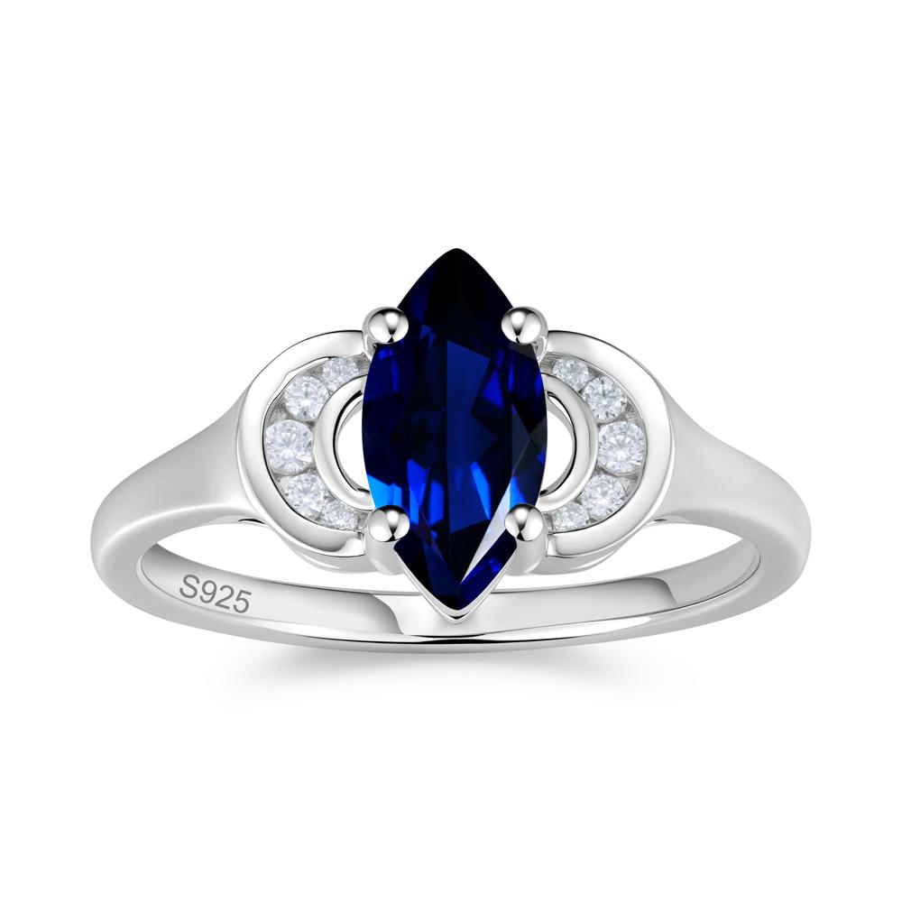 Romantic Lunar Halo Marquise Mystic Topaz Ring for Her - LUO Jewelry #gemstone_Sapphire