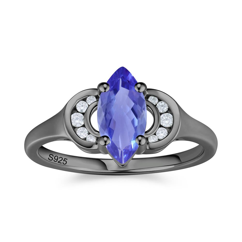 Romantic Lunar Halo Marquise Mystic Topaz Ring for Her - LUO Jewelry #gemstone_Tanzanite