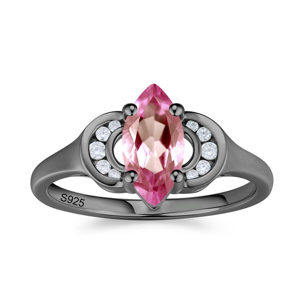 Romantic Lunar Halo Marquise Mystic Topaz Ring for Her - LUO Jewelry #gemstone_Tourmaline