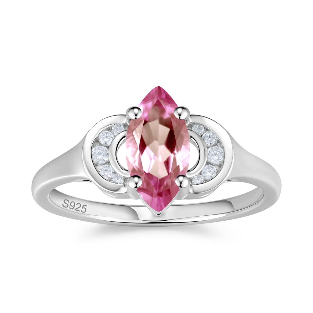 Romantic Lunar Halo Marquise Mystic Topaz Ring for Her - LUO Jewelry #gemstone_Tourmaline