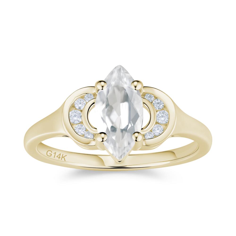 Romantic Lunar Halo Marquise Mystic Topaz Ring for Her - LUO Jewelry #gemstone_White Topaz