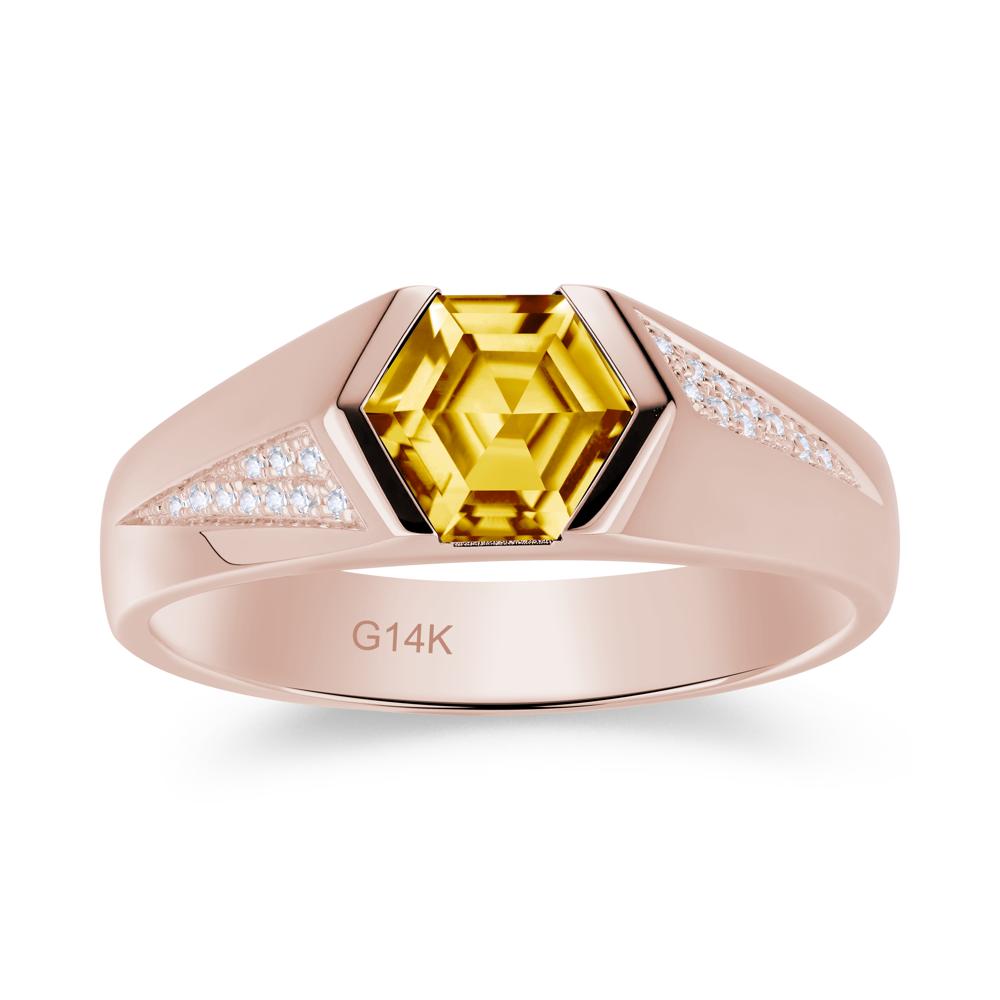 Men's Geometric Alexandrite Hexagon Ring - LUO Jewelry #gemstone_Citrine