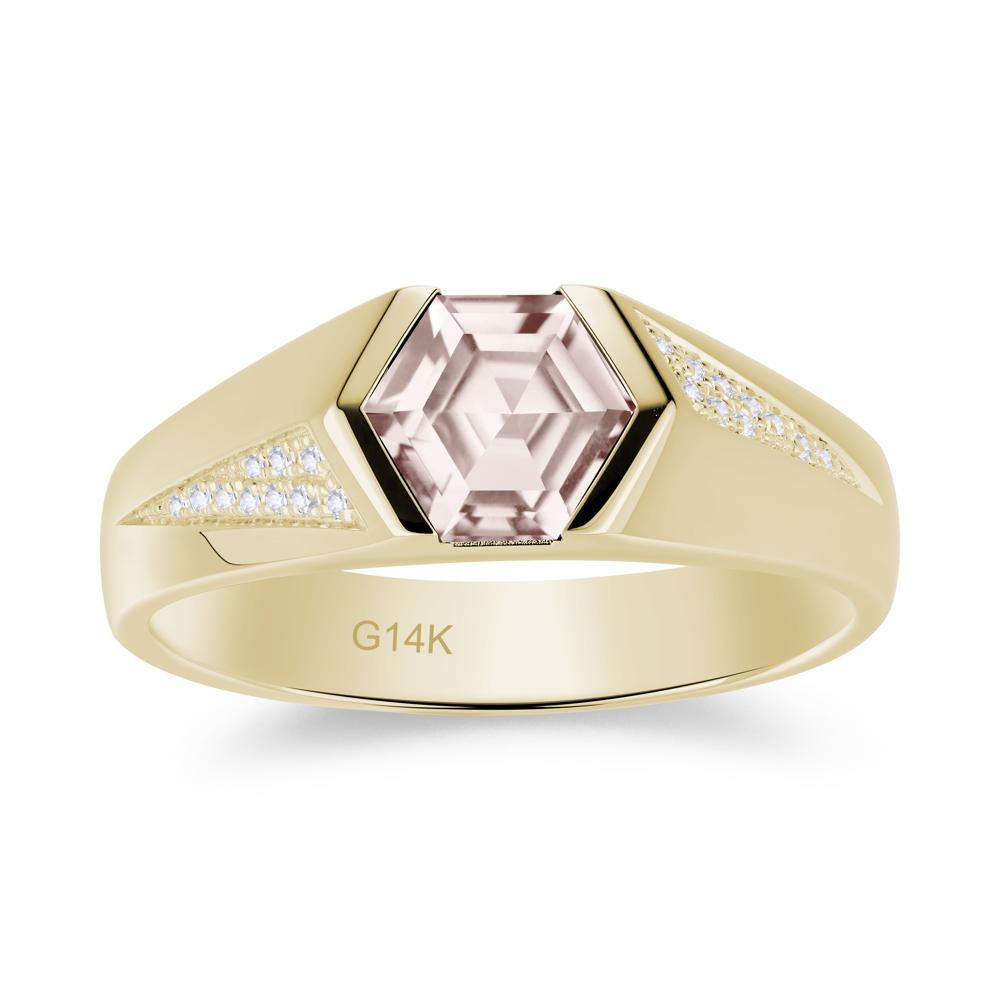 Men's Geometric Alexandrite Hexagon Ring - LUO Jewelry #gemstone_Morganite