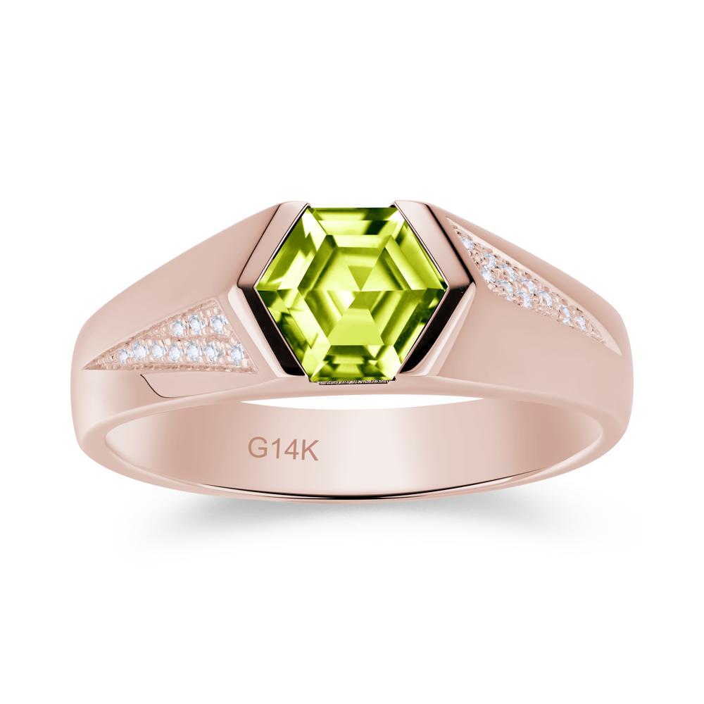 Men's Geometric Alexandrite Hexagon Ring - LUO Jewelry #gemstone_Peridot
