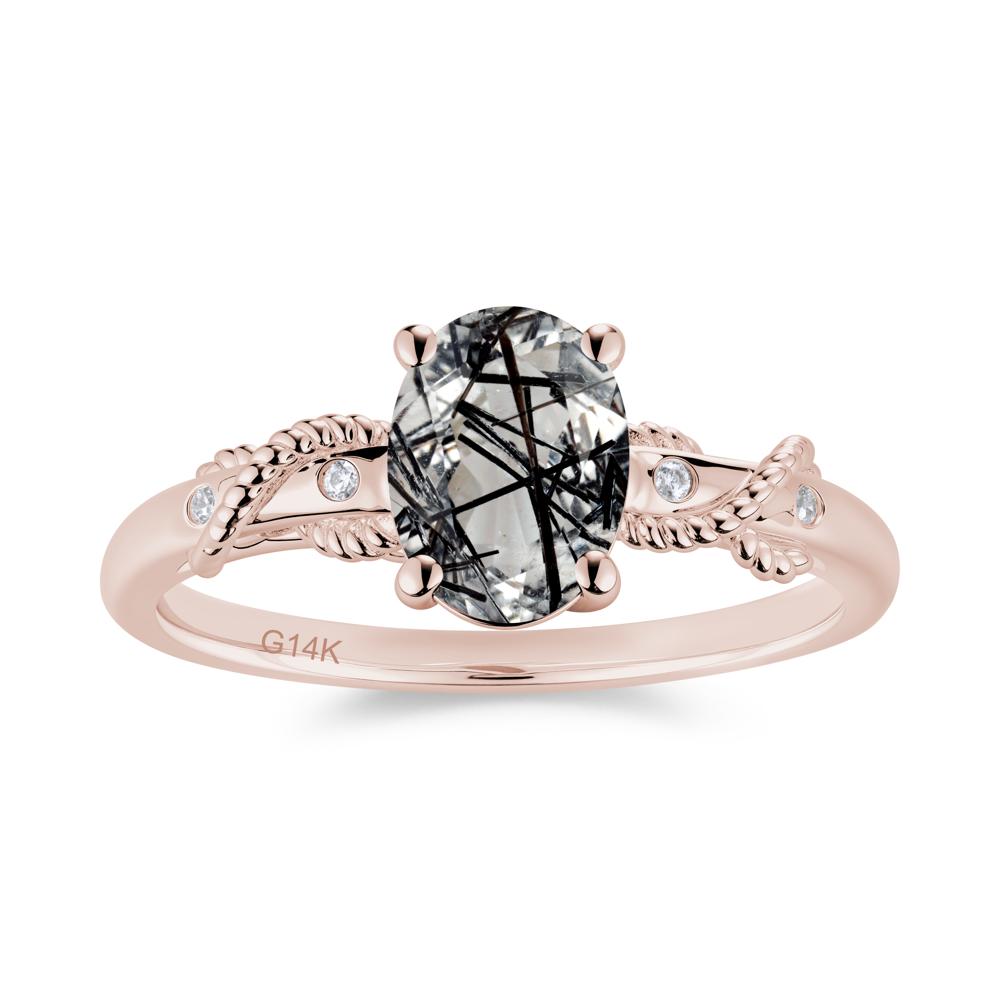 Vintage Twist Rope Garnet Ring - LUO Jewelry #gemstone_Black Rutilated Quartz