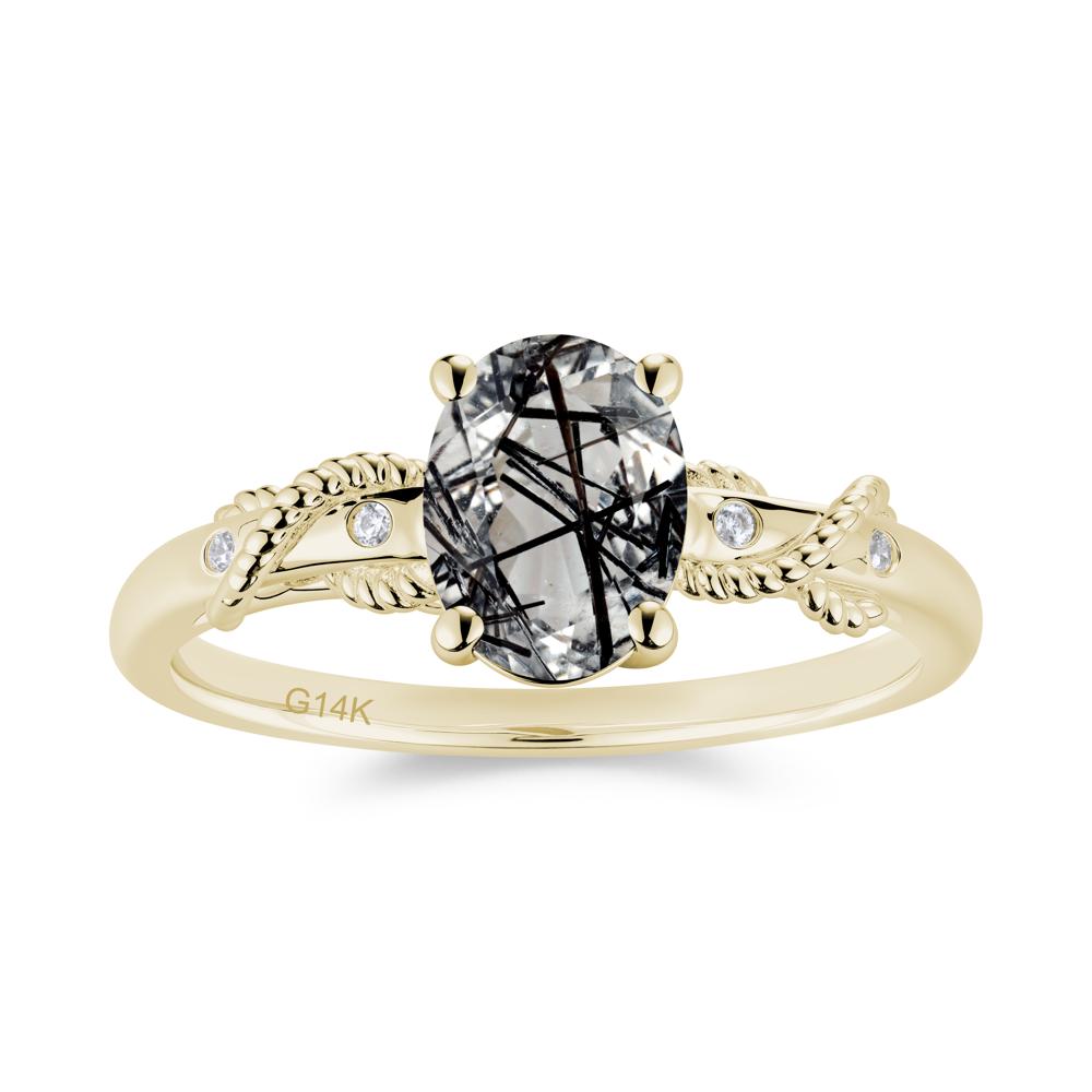 Vintage Twist Rope Garnet Ring - LUO Jewelry #gemstone_Black Rutilated Quartz