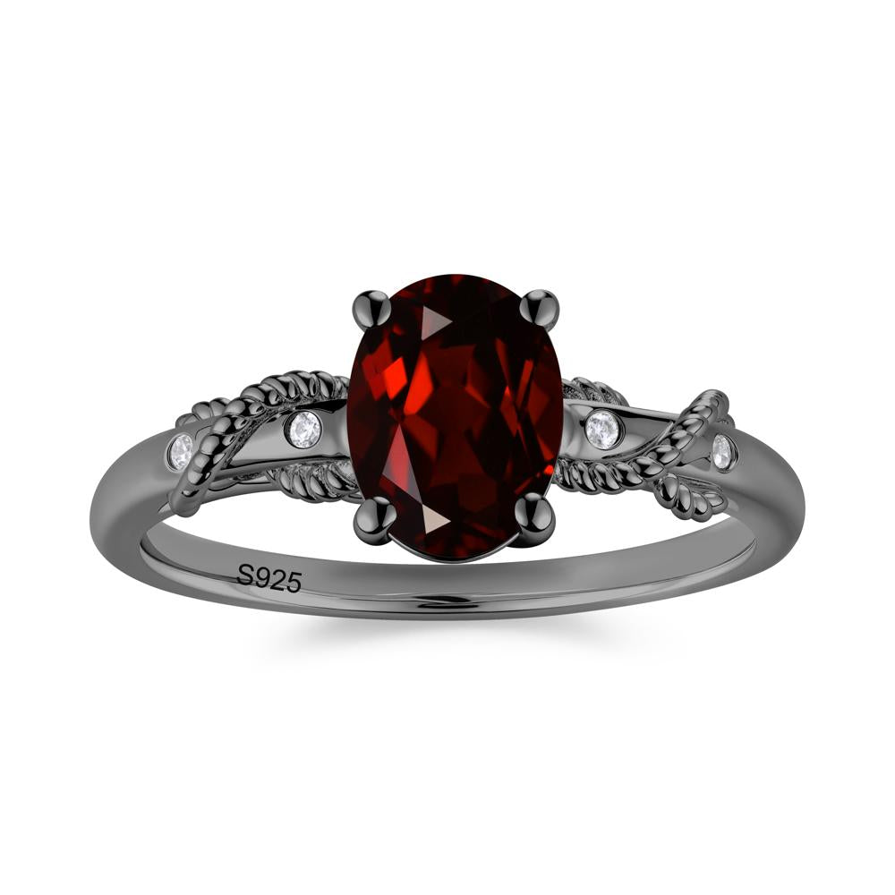 Vintage Twist Rope Garnet Ring - LUO Jewelry #gemstone_Garnet