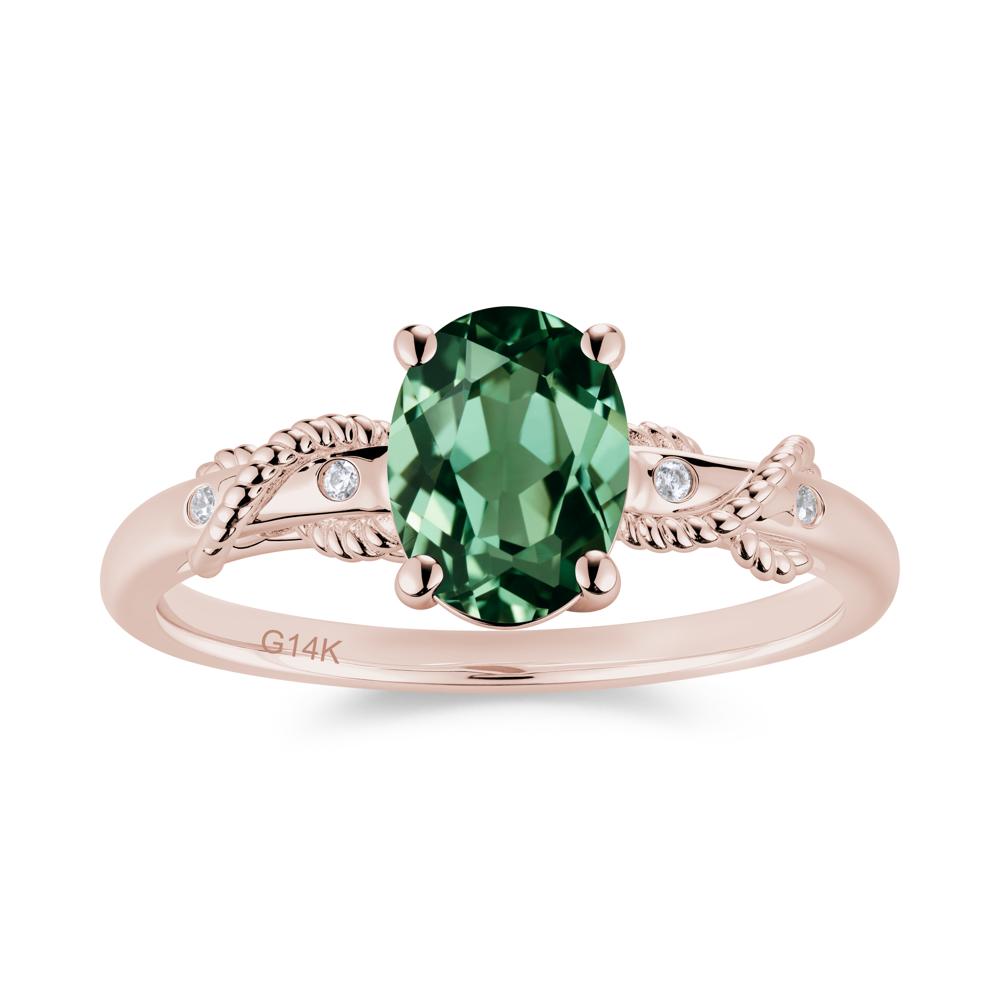 Vintage Twist Rope Garnet Ring - LUO Jewelry #gemstone_Green Sapphire