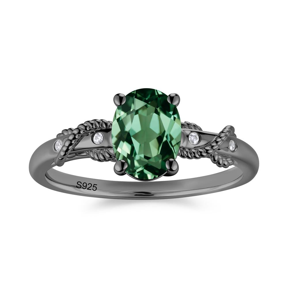 Vintage Twist Rope Garnet Ring - LUO Jewelry #gemstone_Green Sapphire