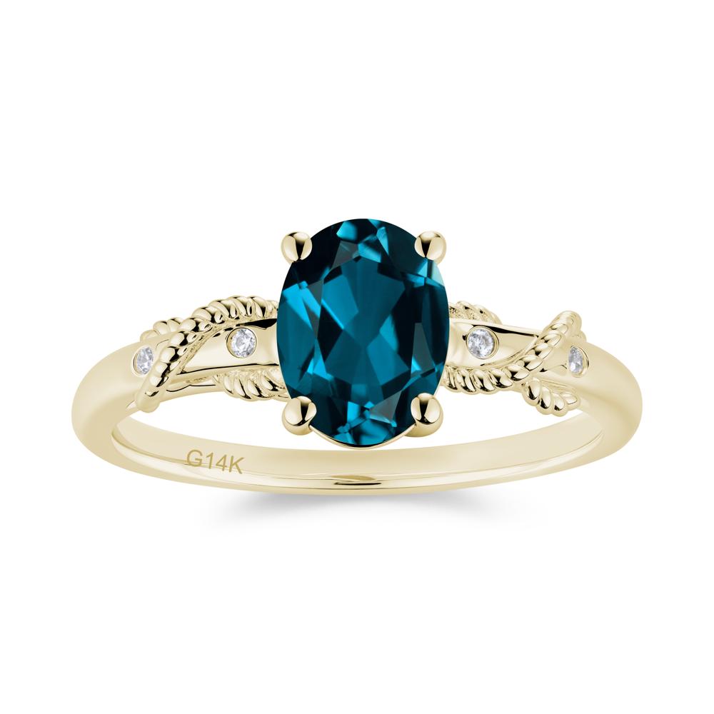 Vintage Twist Rope Garnet Ring - LUO Jewelry #gemstone_London Blue Topaz