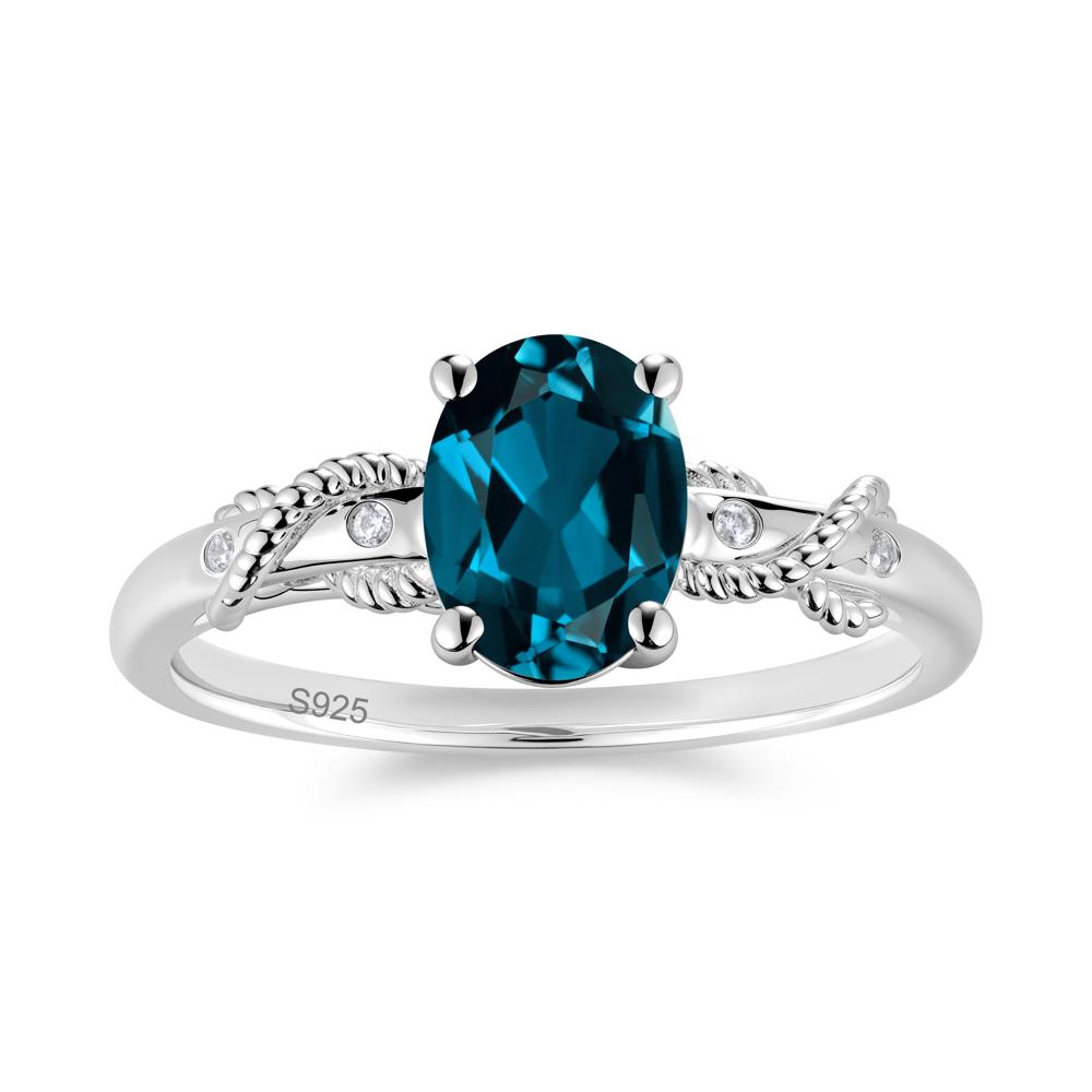 Vintage Twist Rope Garnet Ring - LUO Jewelry #gemstone_London Blue Topaz