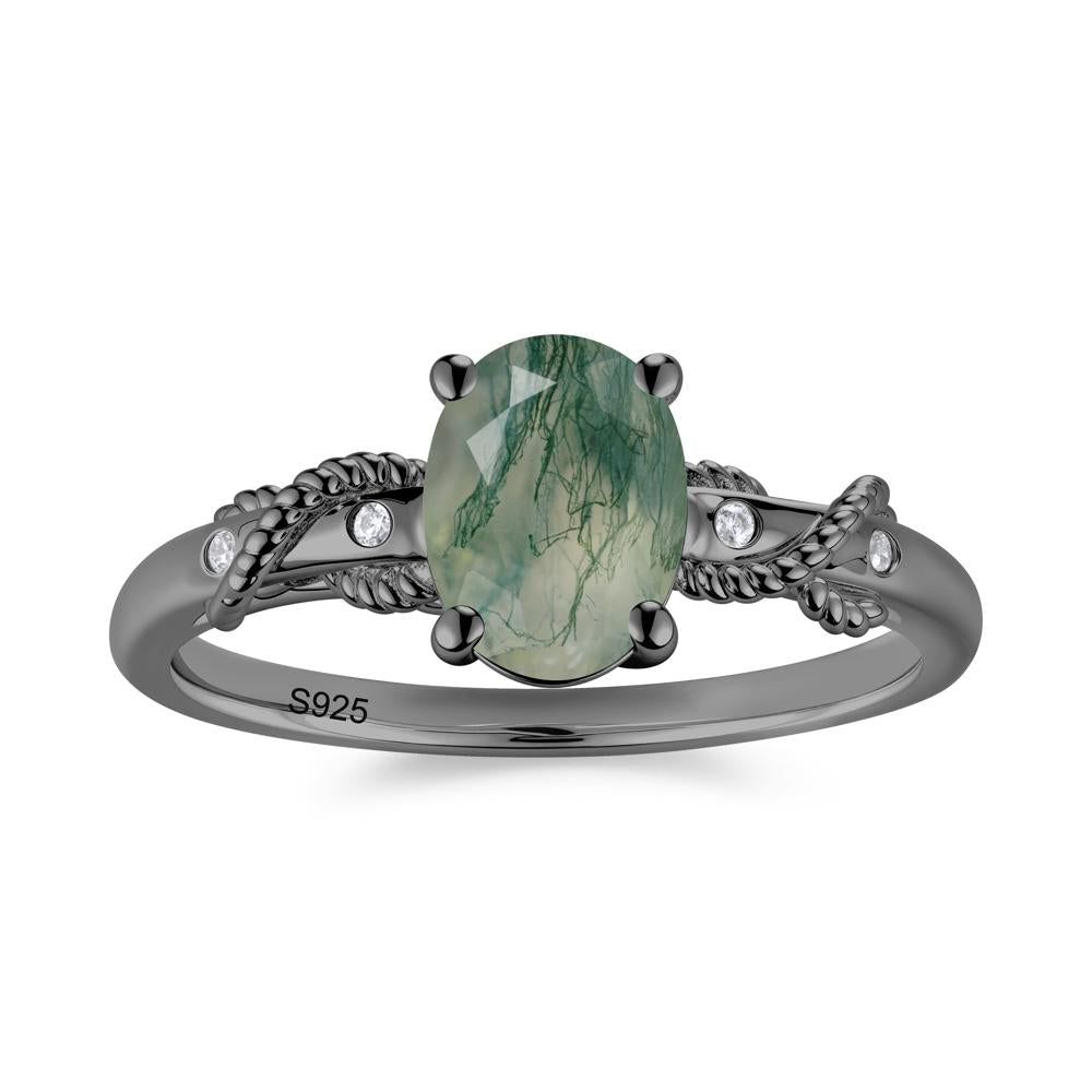 Vintage Twist Rope Garnet Ring - LUO Jewelry #gemstone_Moss Agate