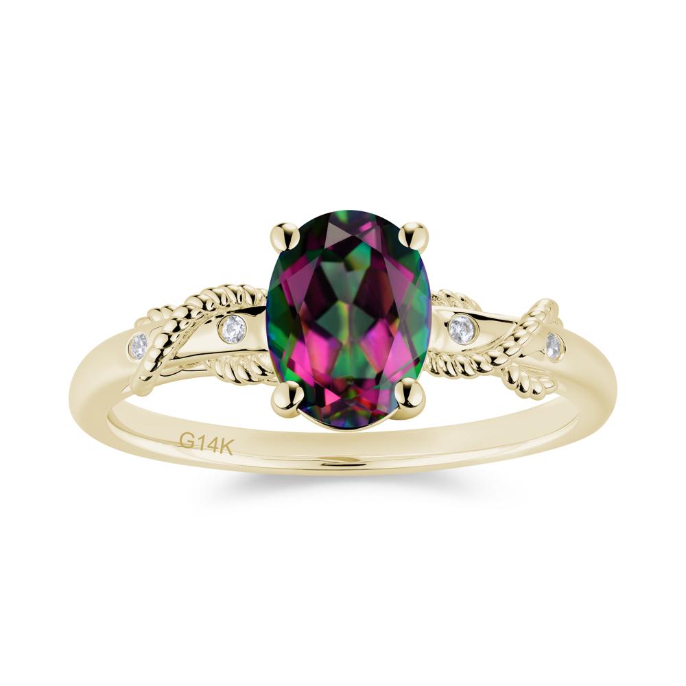 Vintage Twist Rope Garnet Ring - LUO Jewelry #gemstone_Mystic Topaz