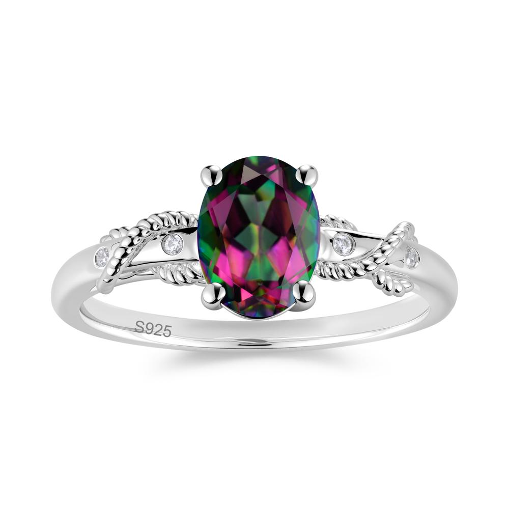Vintage Twist Rope Garnet Ring - LUO Jewelry #gemstone_Mystic Topaz