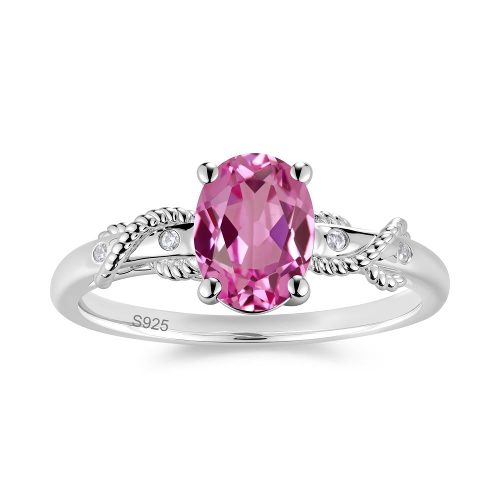 Vintage Twist Rope Garnet Ring - LUO Jewelry #gemstone_Pink Sapphire
