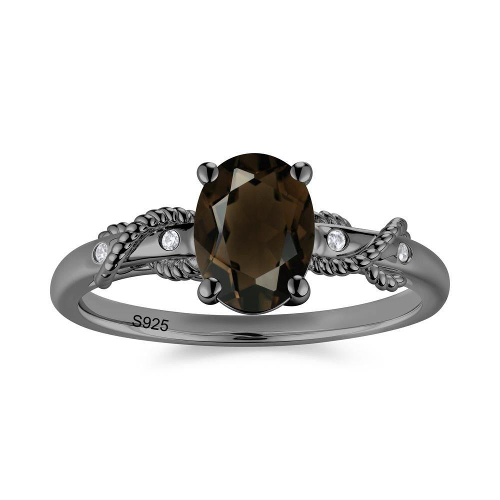 Vintage Twist Rope Garnet Ring - LUO Jewelry #gemstone_Smoky Quartz