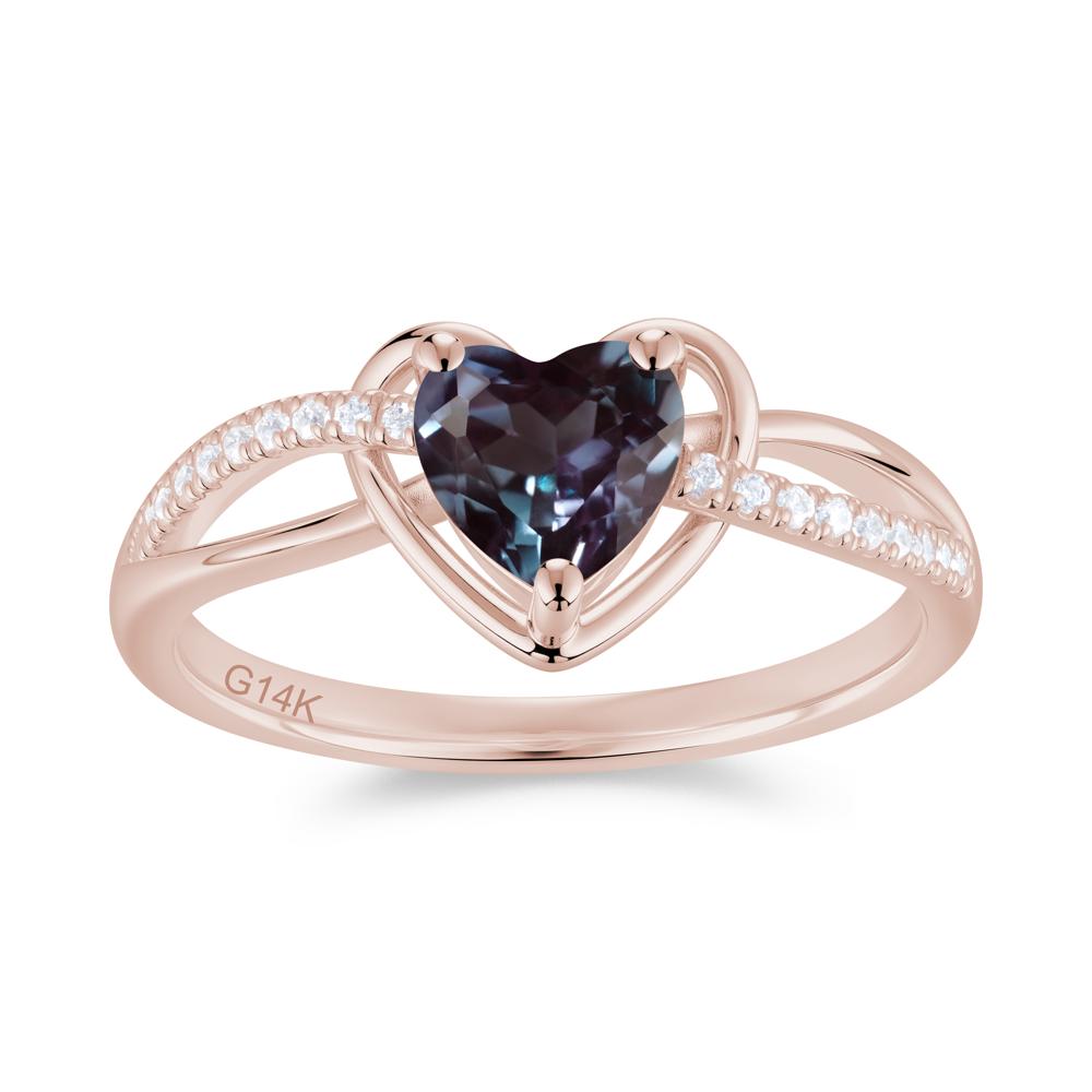 Heart Cut London Blue Topaz Twisted Split Shank Promise Ring - LUO Jewelry #gemstone_Alexandrite
