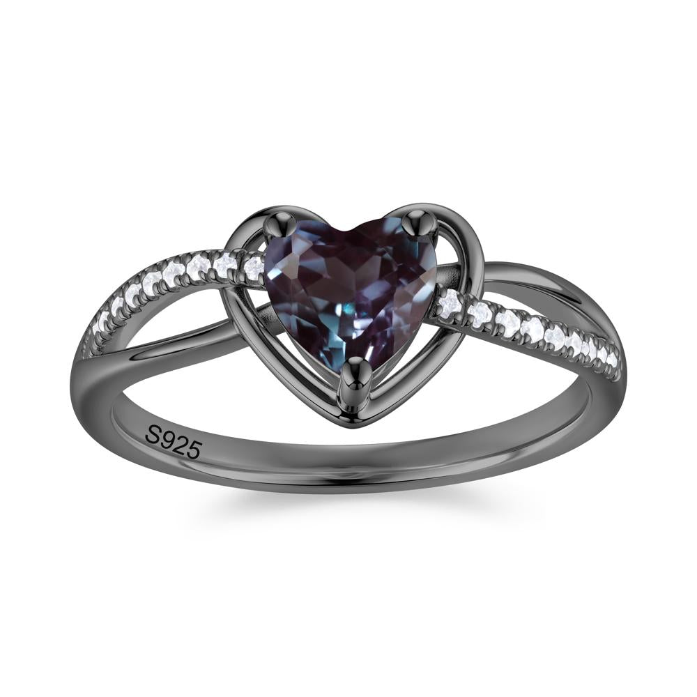Heart Cut London Blue Topaz Twisted Split Shank Promise Ring - LUO Jewelry #gemstone_Alexandrite