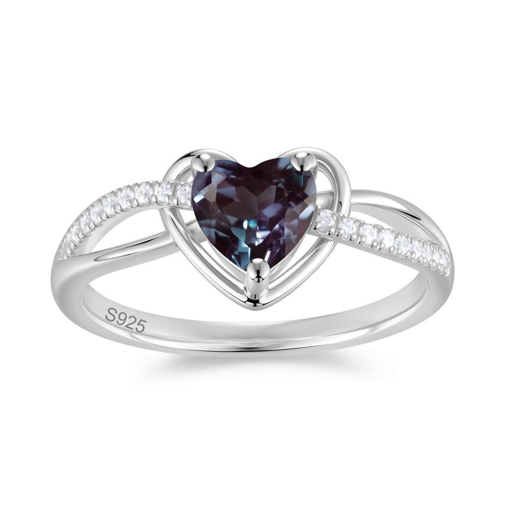 Heart Cut London Blue Topaz Twisted Split Shank Promise Ring - LUO Jewelry #gemstone_Alexandrite