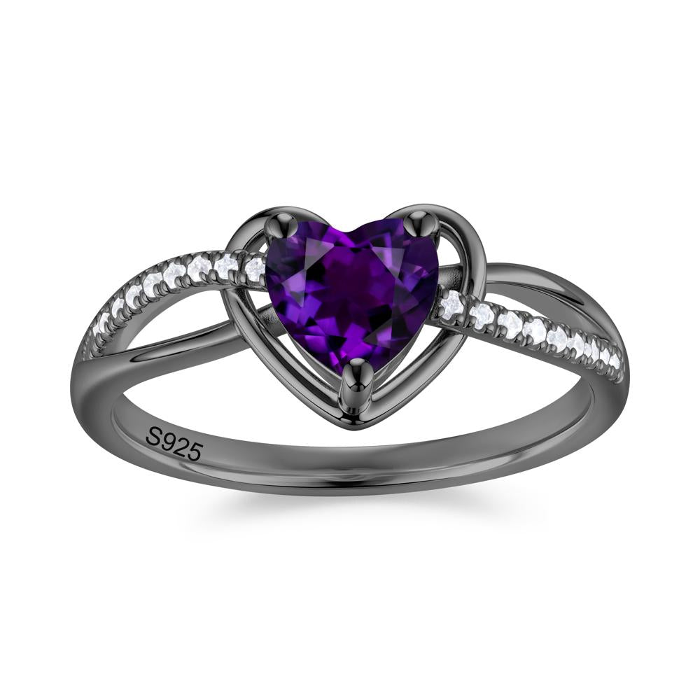 Heart Cut London Blue Topaz Twisted Split Shank Promise Ring - LUO Jewelry #gemstone_Amethyst