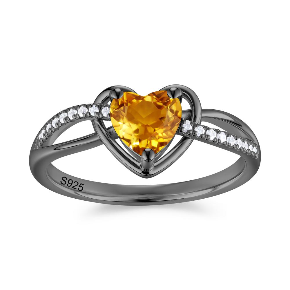 Heart Cut London Blue Topaz Twisted Split Shank Promise Ring - LUO Jewelry #gemstone_Citrine