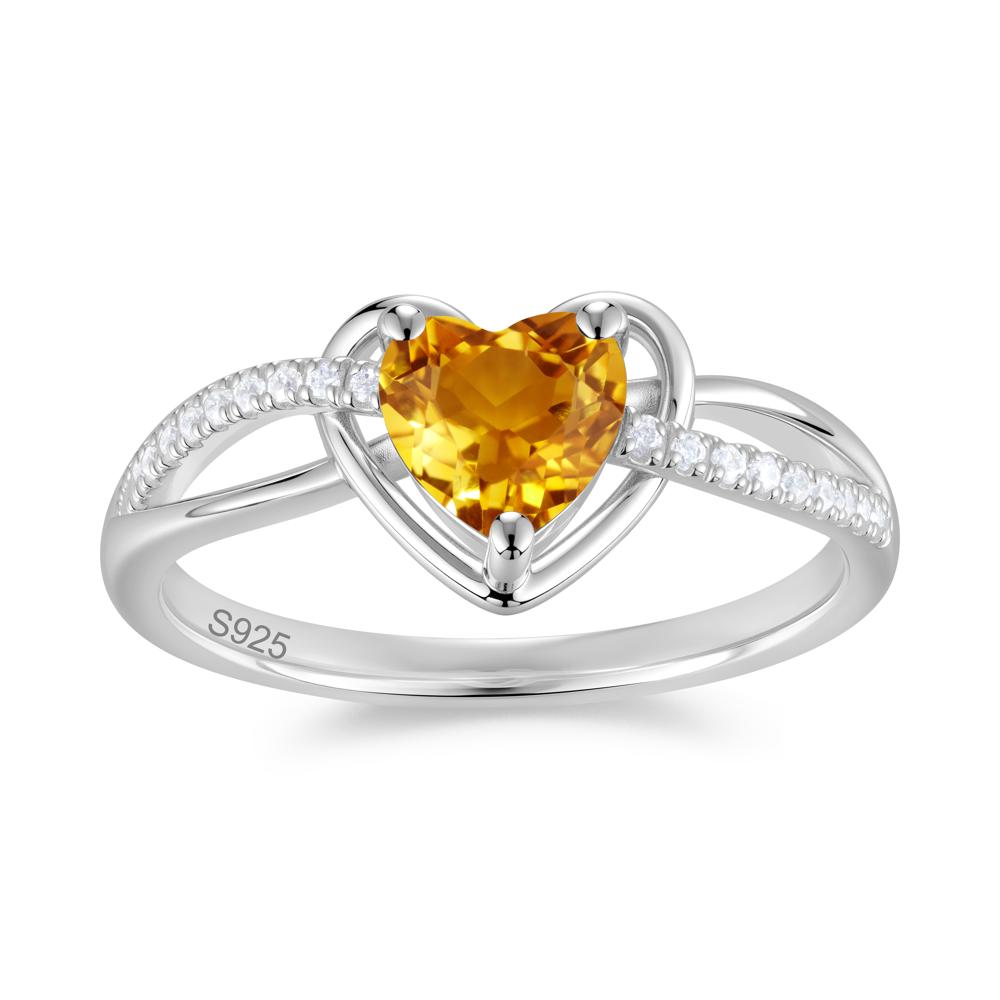 Heart Cut London Blue Topaz Twisted Split Shank Promise Ring - LUO Jewelry #gemstone_Citrine