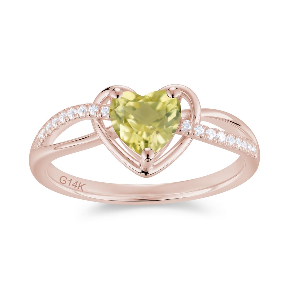 Heart Cut London Blue Topaz Twisted Split Shank Promise Ring - LUO Jewelry #gemstone_Lemon Quartz