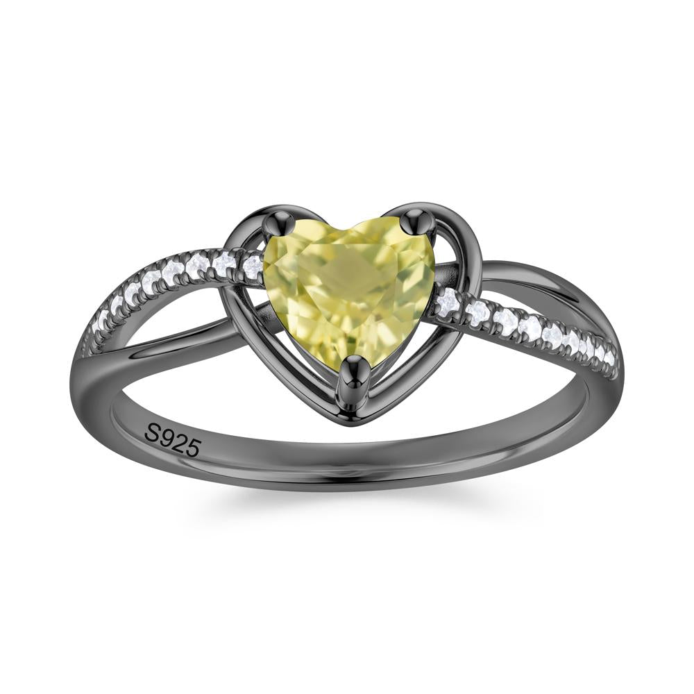 Heart Cut London Blue Topaz Twisted Split Shank Promise Ring - LUO Jewelry #gemstone_Lemon Quartz
