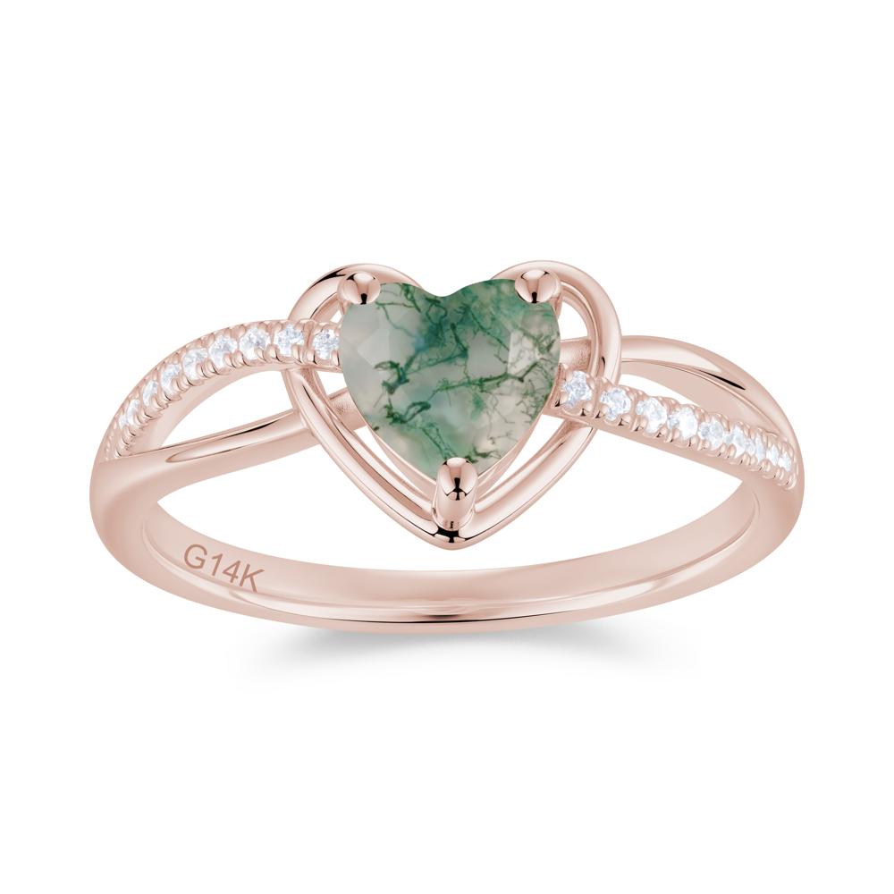 Heart Cut London Blue Topaz Twisted Split Shank Promise Ring - LUO Jewelry #gemstone_Moss Agate