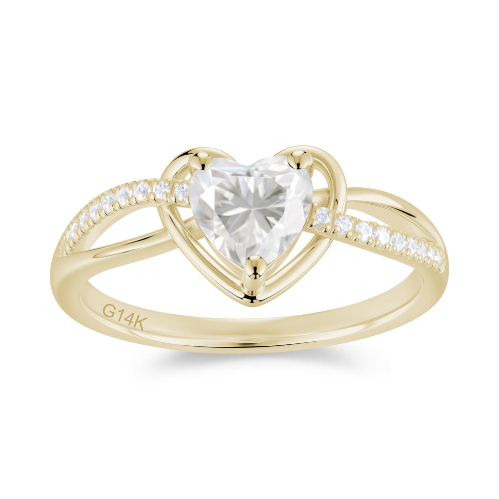 Heart Cut London Blue Topaz Twisted Split Shank Promise Ring - LUO Jewelry #gemstone_Moissanite