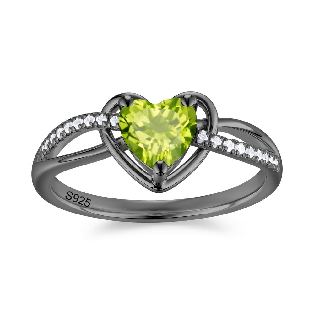 Heart Cut London Blue Topaz Twisted Split Shank Promise Ring - LUO Jewelry #gemstone_Peridot