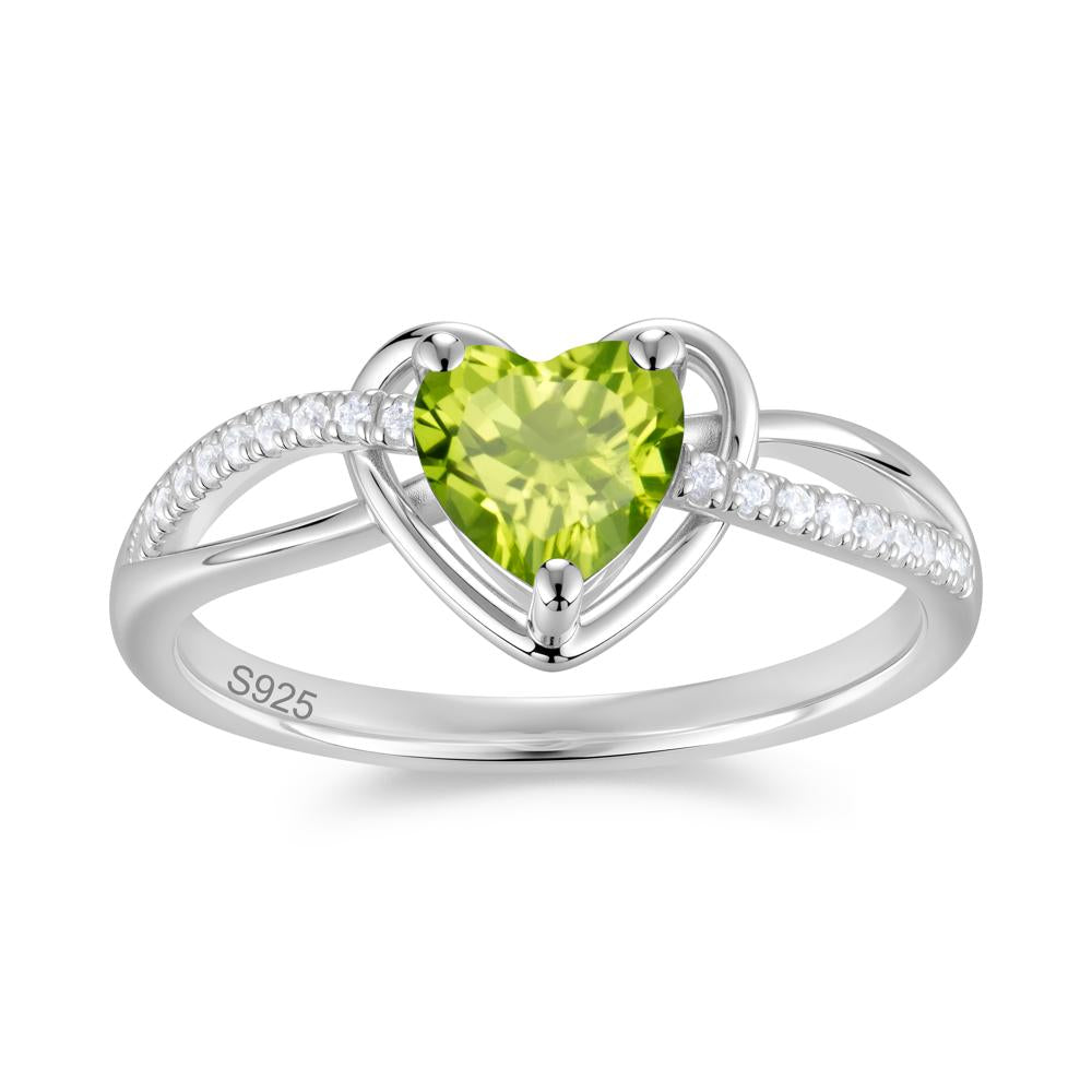 Heart Cut London Blue Topaz Twisted Split Shank Promise Ring - LUO Jewelry #gemstone_Peridot